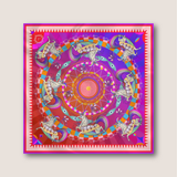 Unicorn Carousel / Silk / 100x100 cm